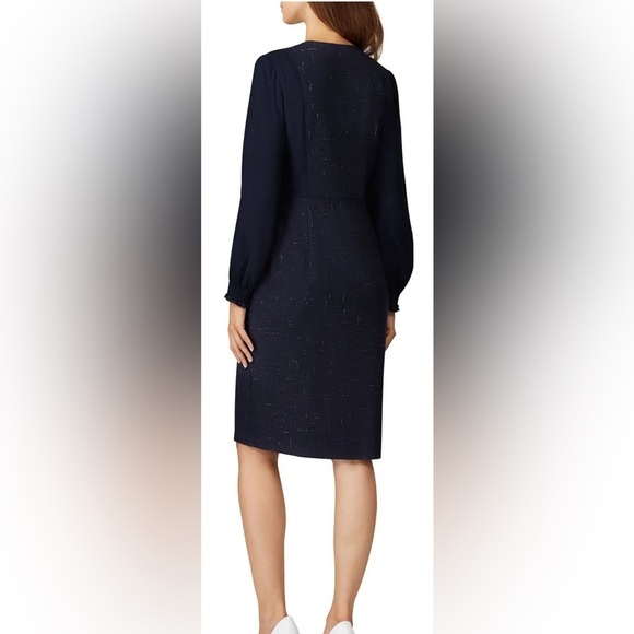 Rebecca Taylor Navy Cross Hatch Dress- Size 10 - Picture 2 of 7